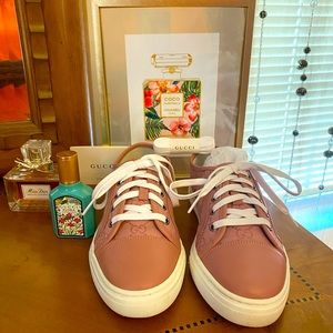 🌺Pink Gucci Canvas & Leather Sneaker🌺